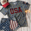 Metallic Red USA Tee
