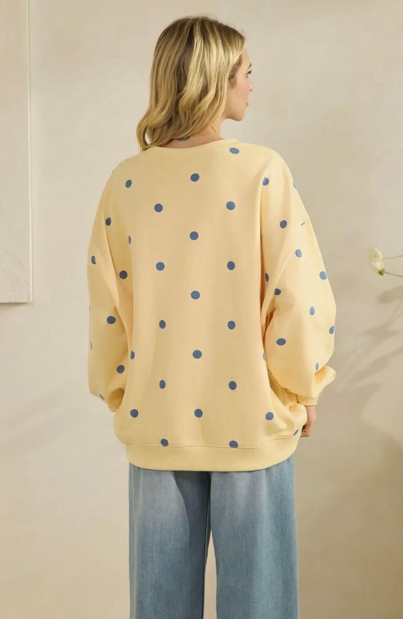 Poka Dot French Terry Top