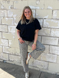 High Rise Leopard Print Utility Barrel Jeans
