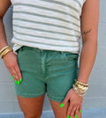 Olive Front Pocket Shorts