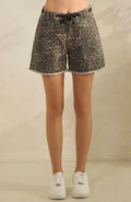 Leopard Denim Shorts