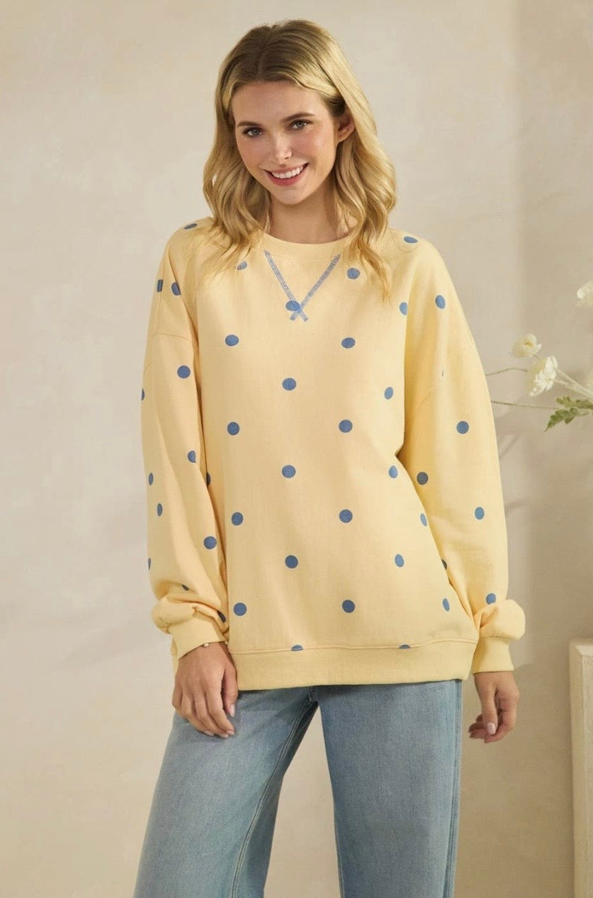 Poka Dot French Terry Top