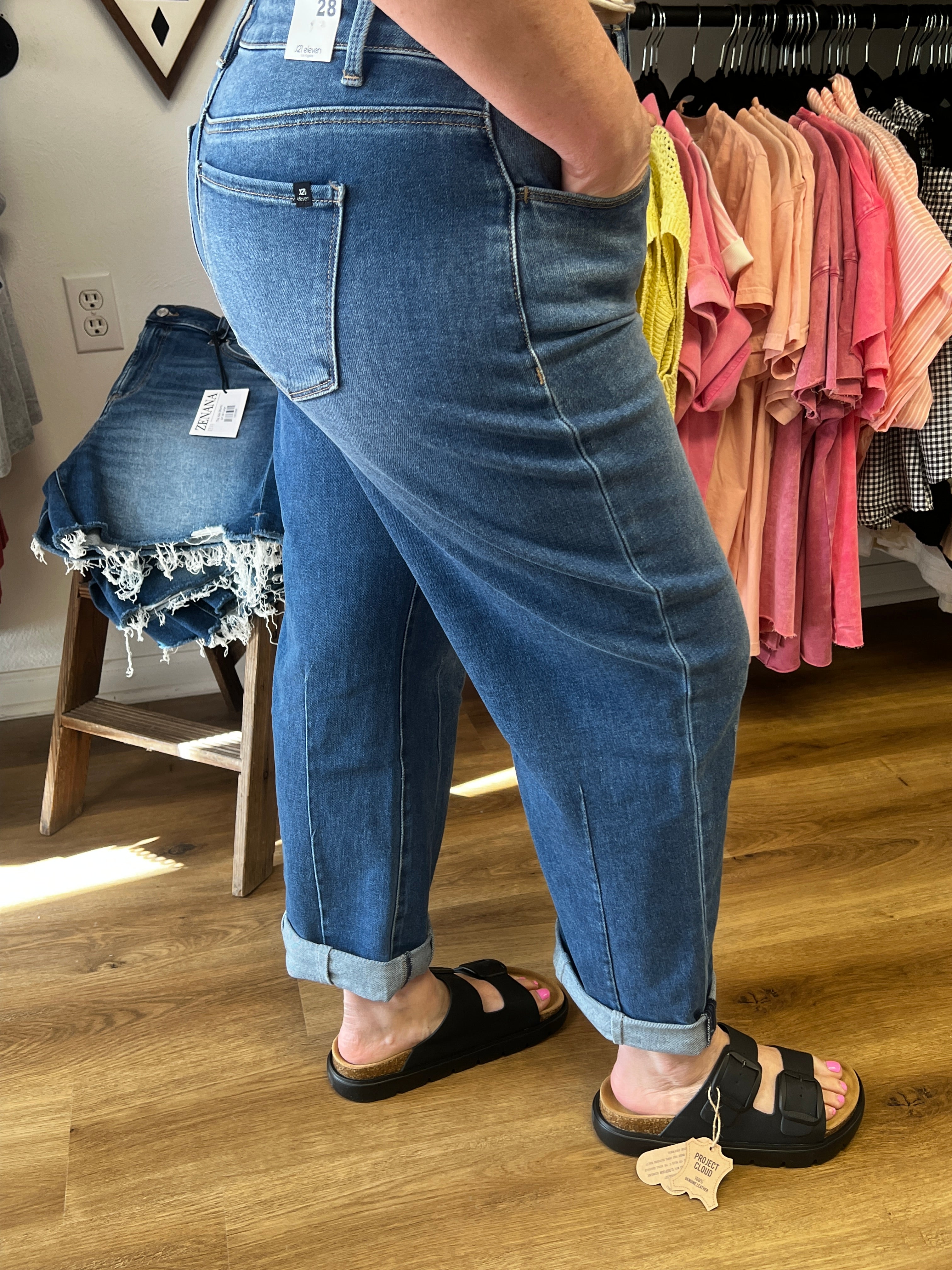 The Jaime Cuffed Barrel Jean