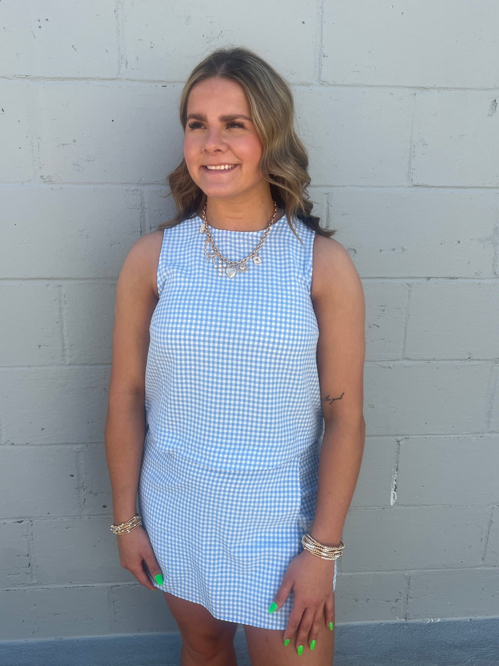 Blue Gingham Set