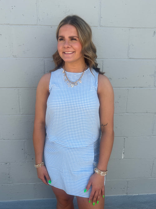 Blue Gingham Set