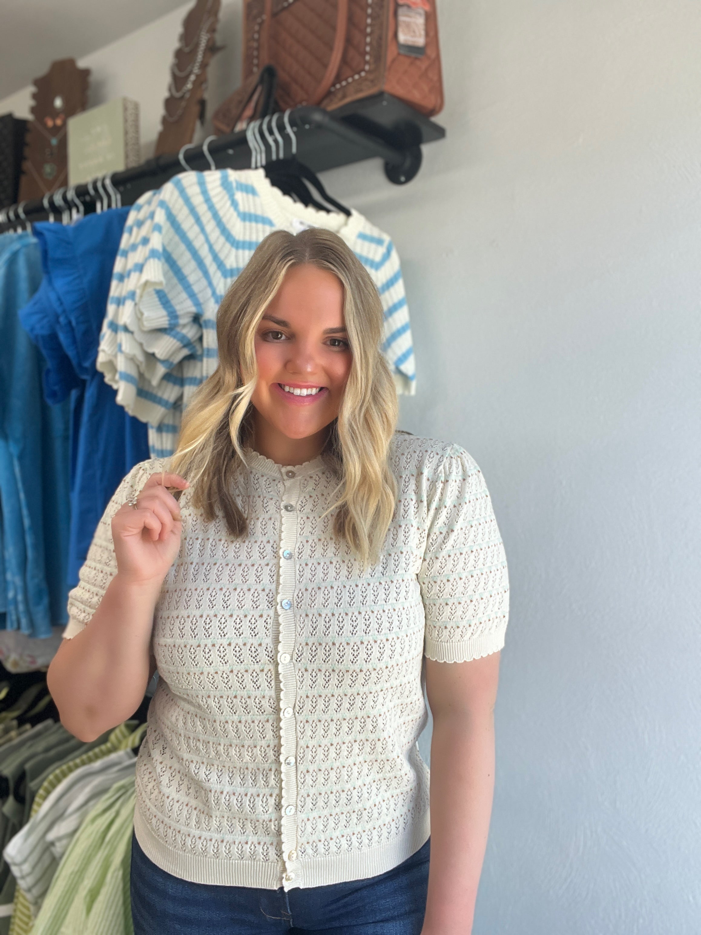 The Evelyn Button Down Sweater