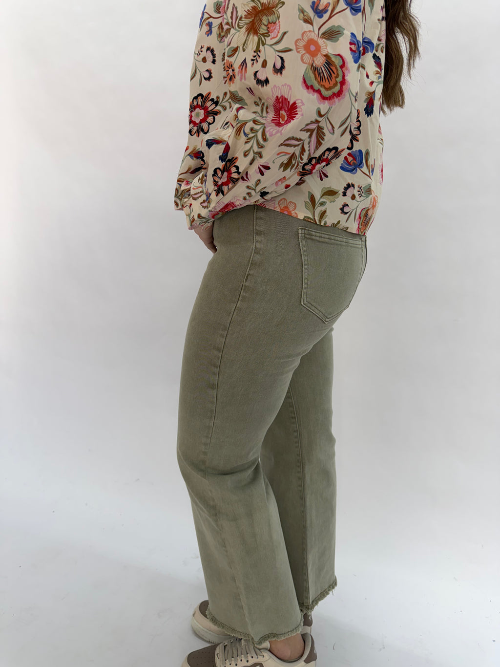 the Green Cropped Denim Jeans
