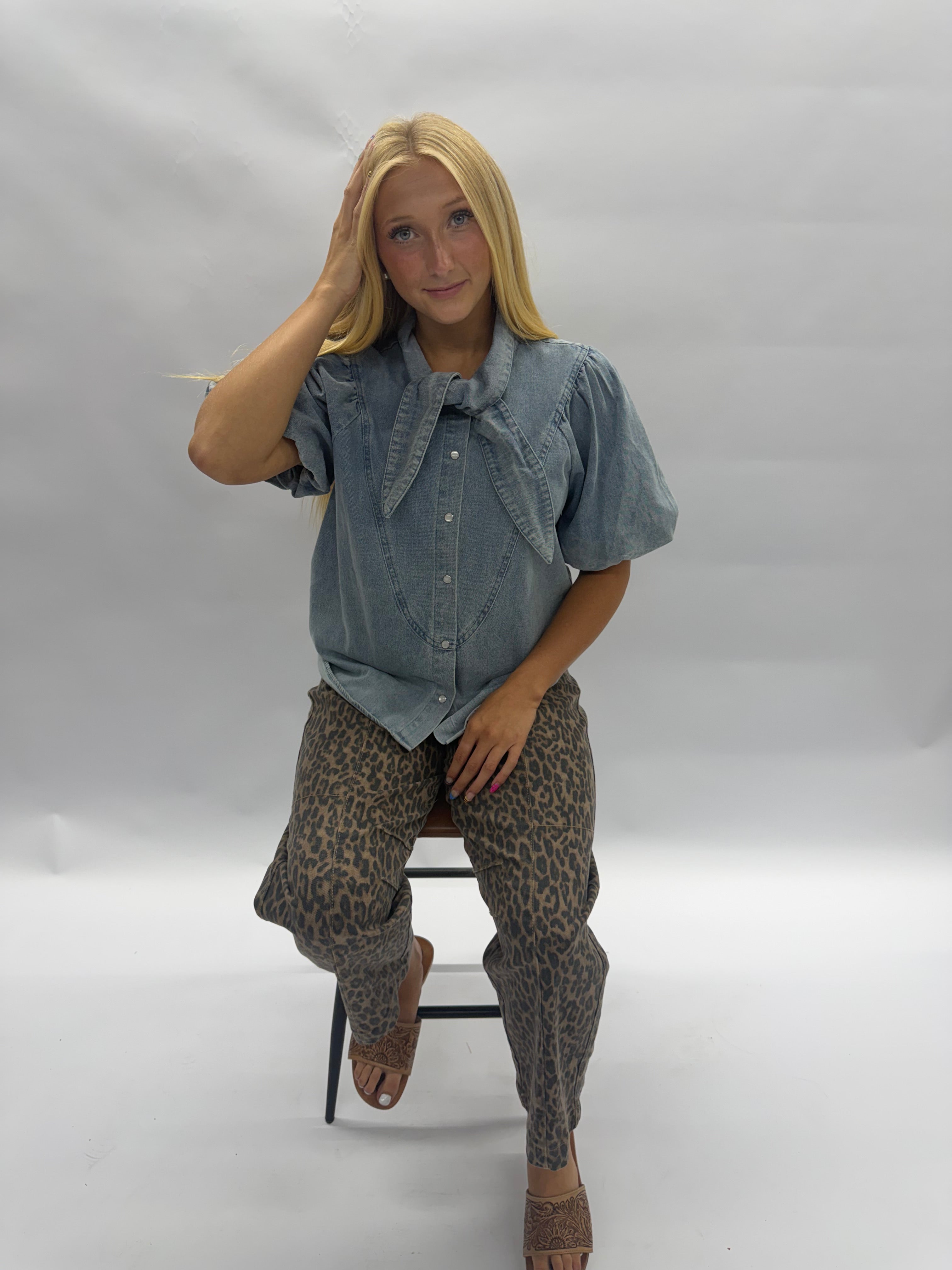 The Livy Denim Blouse