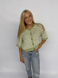 Light Olive Short Sleeved Sweater