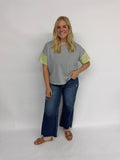 Denim Mix Striped Top