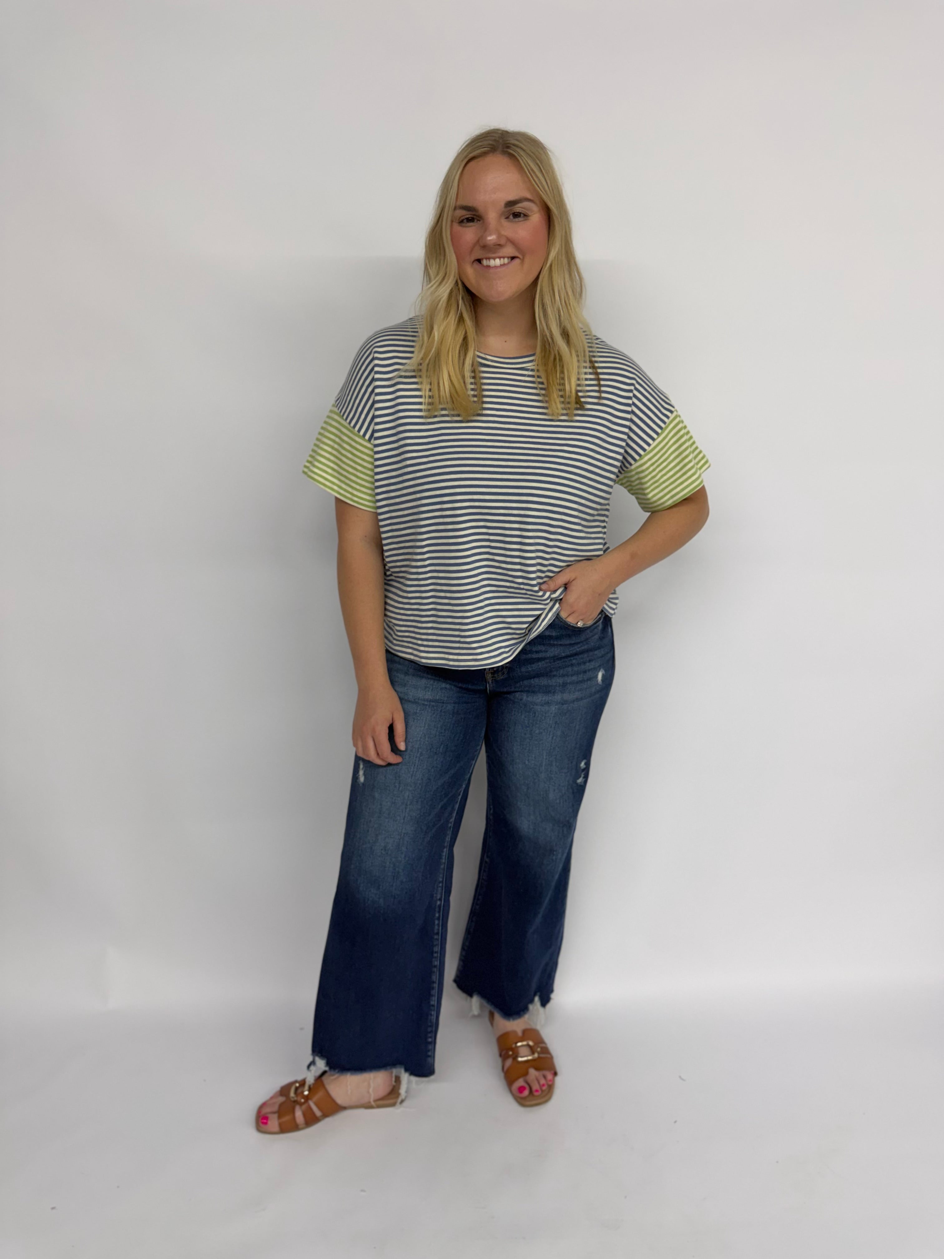 High Rise Crop Wide Leg Jeans