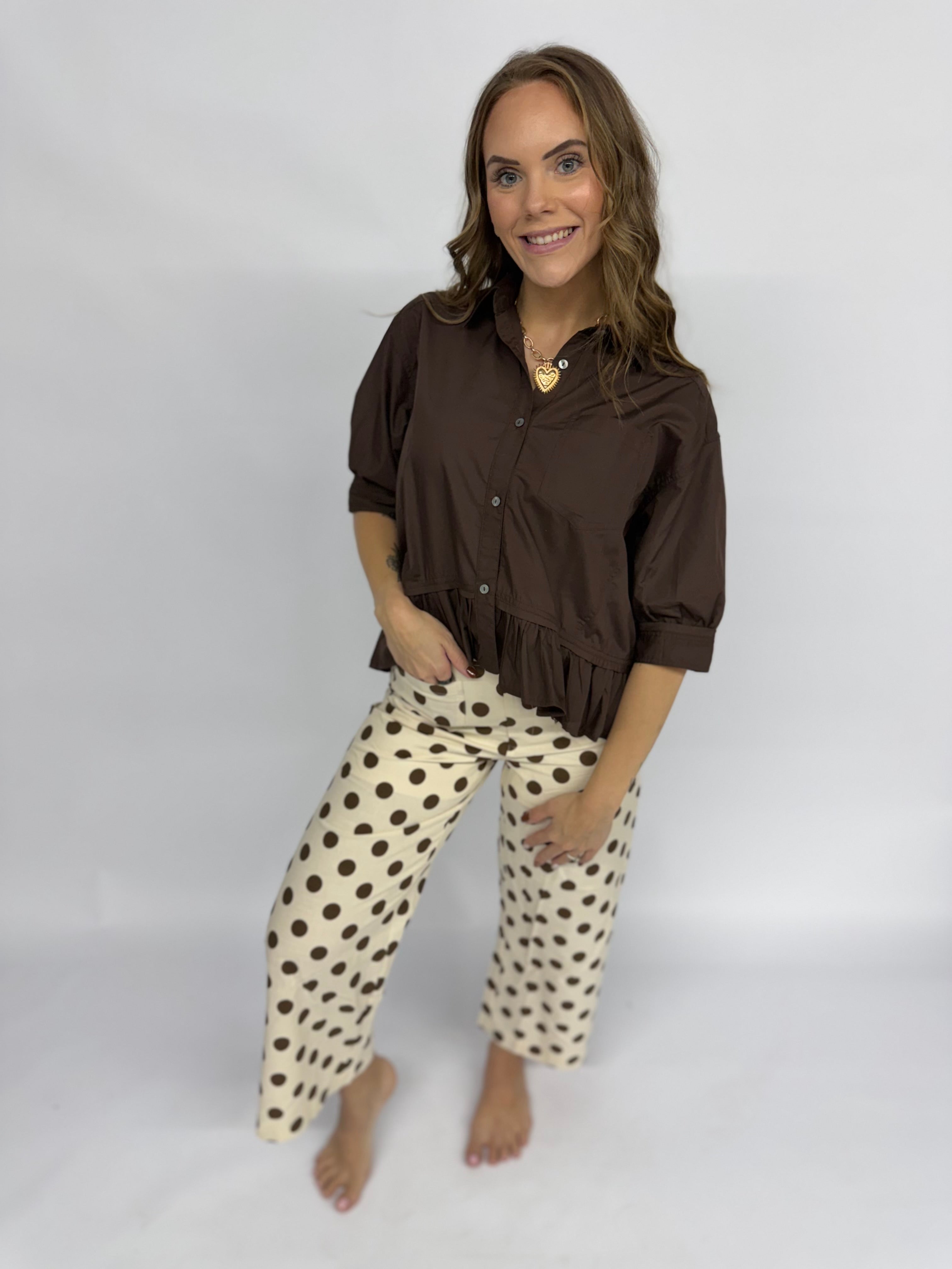 Brown Poka Dot Pants