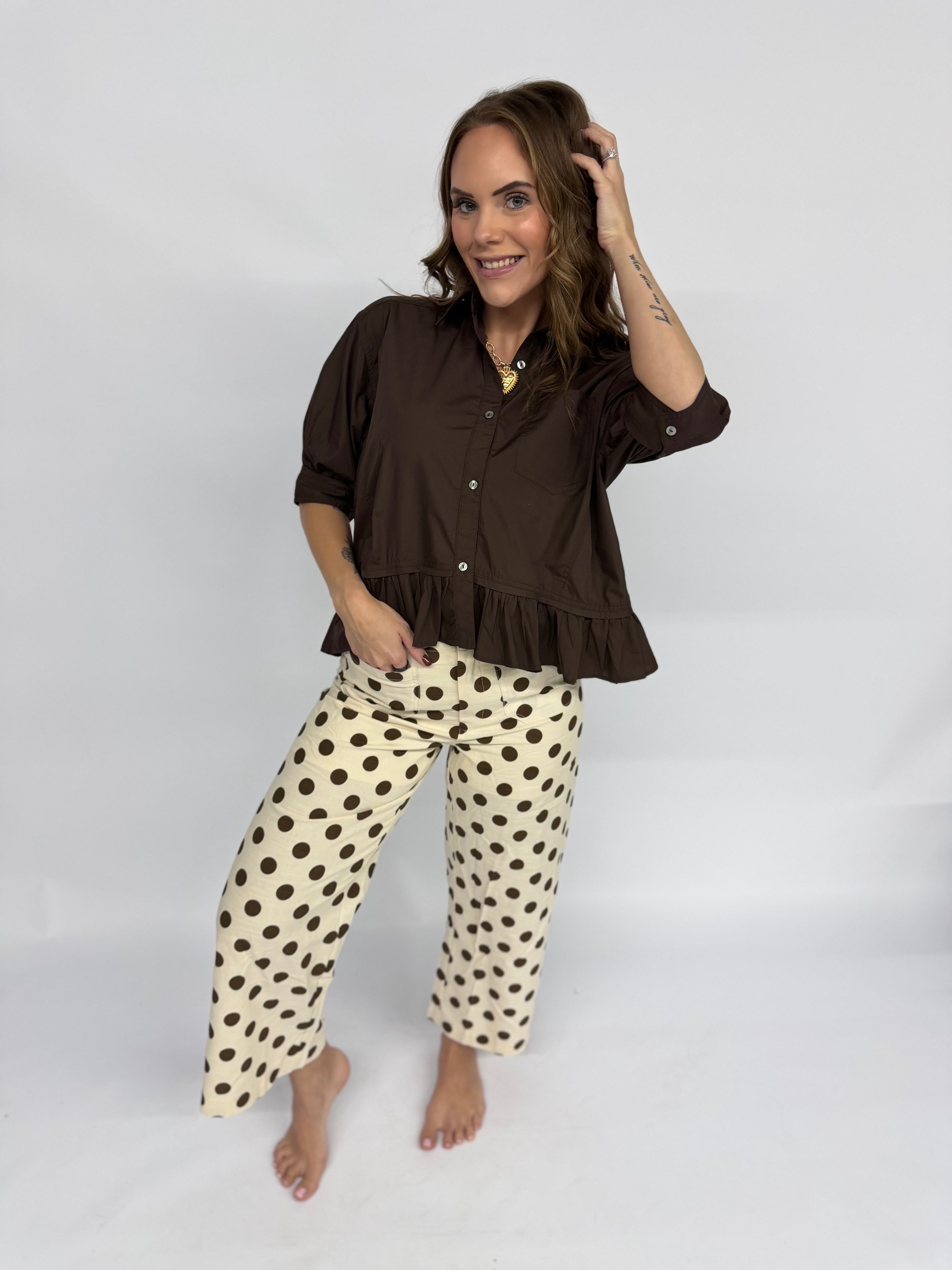 Brown Poka Dot Pants
