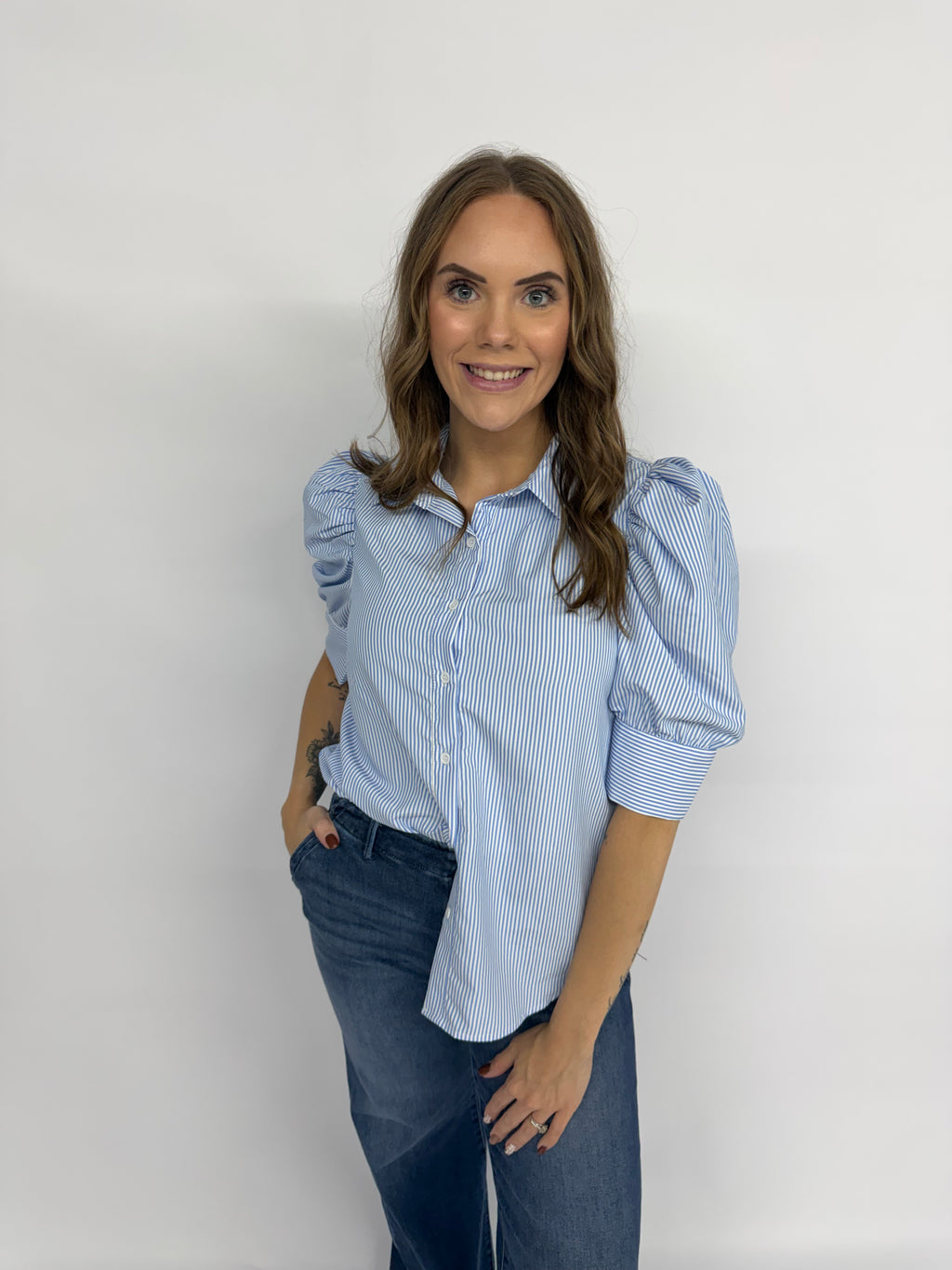 The Lillie Blouse- Blue