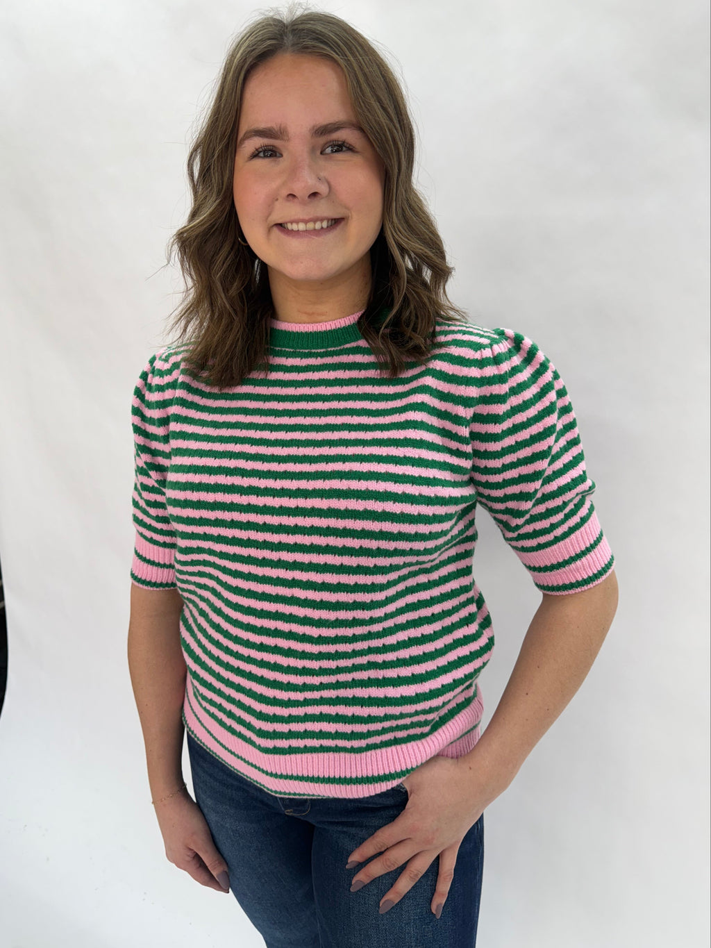 The Annie Short Puffed Sleeve Sweater